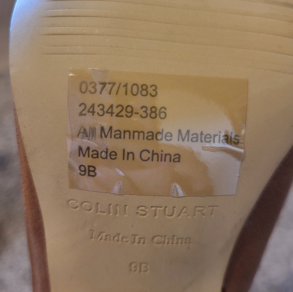 Colin Stuart Butterscotch knee-high heel faux leather boots. 9B - Picture 7 of 15